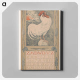 Kalenderblad januari met witte haan - テオ ヴァン ホイテマ Canvas.