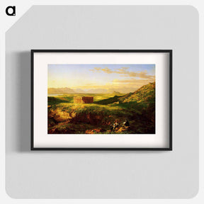 アートポスター-The Temple of Segesta with the Artist Sketching - トーマス コール Poster.