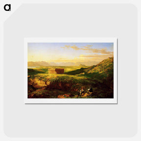 アートポストカード-The Temple of Segesta with the Artist Sketching - トーマス コール Postcard.