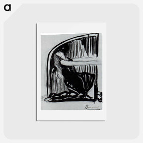 アートポストカード-Kneeling Allegorical Figure - ウンベルト ボッチョーニ  Postcard.