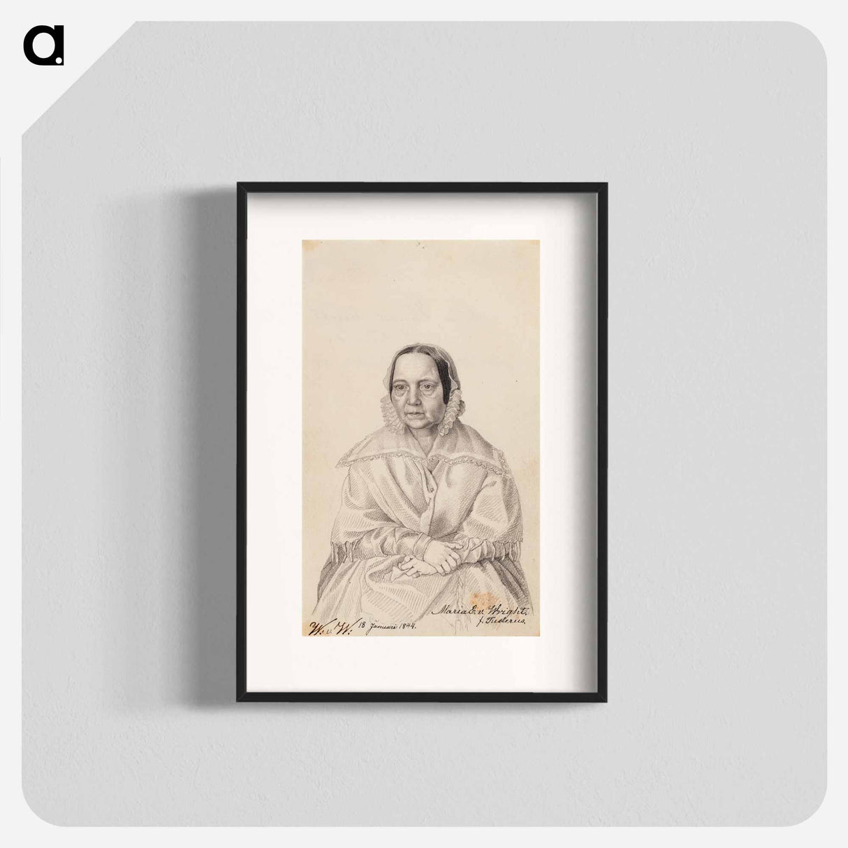 Maria elisabeth von wright, the artist's mother - ヴィルヘルム フォン ライト Poster.