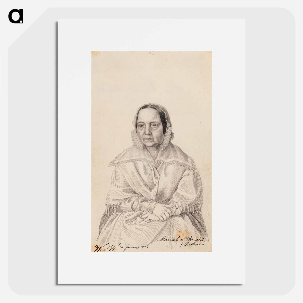 Maria elisabeth von wright, the artist's mother - ヴィルヘルム フォン ライト Poster.