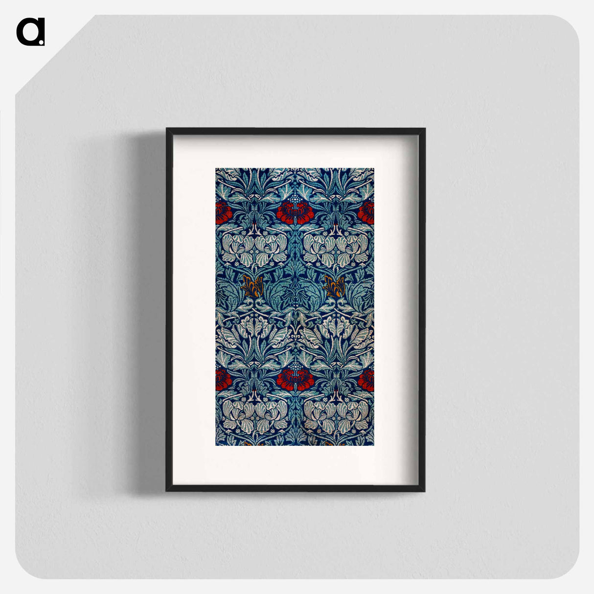 Woven Fabric: Tulip and Rose - William Morris Poster.