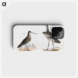 Willet (Totanus semipalmatus) 220. American Snipe (Scolopax wilsoni) - ニューヨークの動物学 Phone Case.