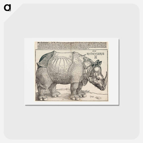 アートポストカード-The Rhinoceros - アルブレヒト デューラー Postcard.