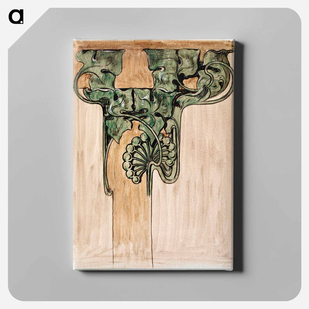 Sculpted bronze capital for the facade of the Fouquet boutique - アルフォンス ミュシャ Canvas.