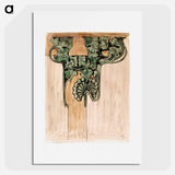 アートポスター-Sculpted bronze capital for the facade of the Fouquet boutique - アルフォンス ミュシャ Poster.