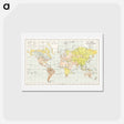 アートポストカード-Die Erde. Eine allgemeine Erd- und Länderkunde - アンティーク地図 Postcard.