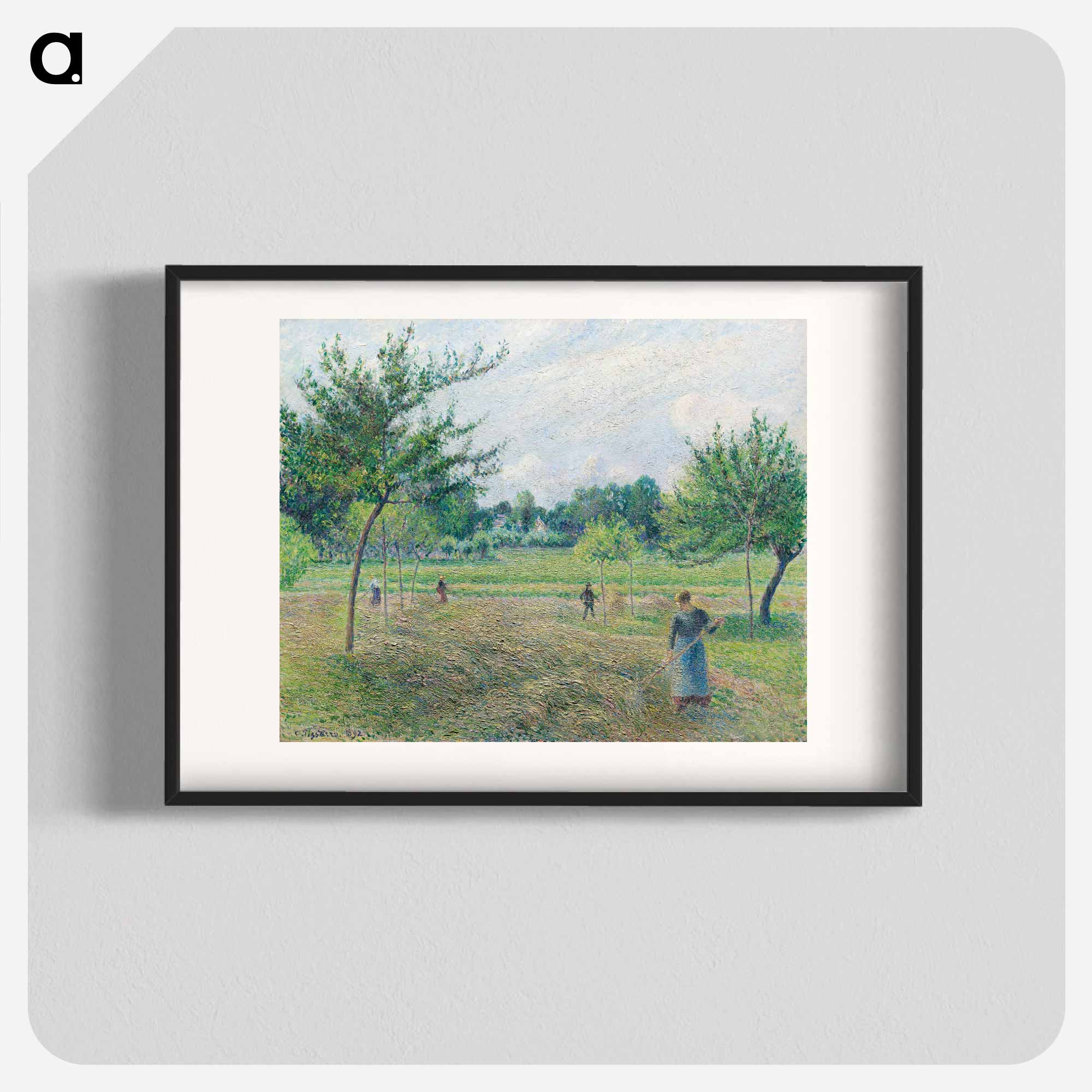 Camille Pissarro(カミーユ ピサロ) - Haymaking at Éragny - カミーユ ピサロ Poster. -  artgraph.【名画・名作アートのポスターなどのプリント製品が買えるサイト】