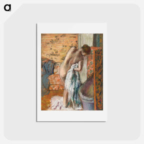 アートポストカード-Naked lady. Après le bain (Femme s'essuyant) - エドガー ドガ Postcard.