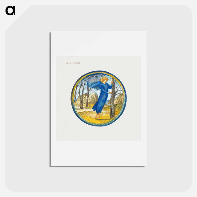 アートポストカード-Key of Spring from The Flower Book - エドワード バーン ジョーンズ Postcard.