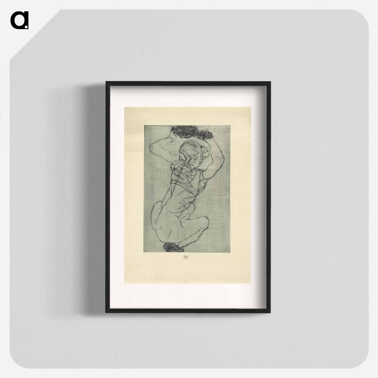 Crouching - Egon Schiele Poster.