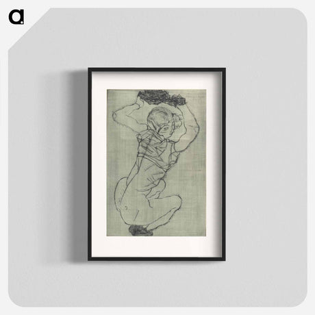 アートポスター-Crouching - エゴン シーレ Poster.