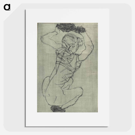 アートポスター-Crouching - エゴン シーレ Poster.