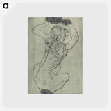 アートポストカード-Crouching - エゴン シーレ Postcard.