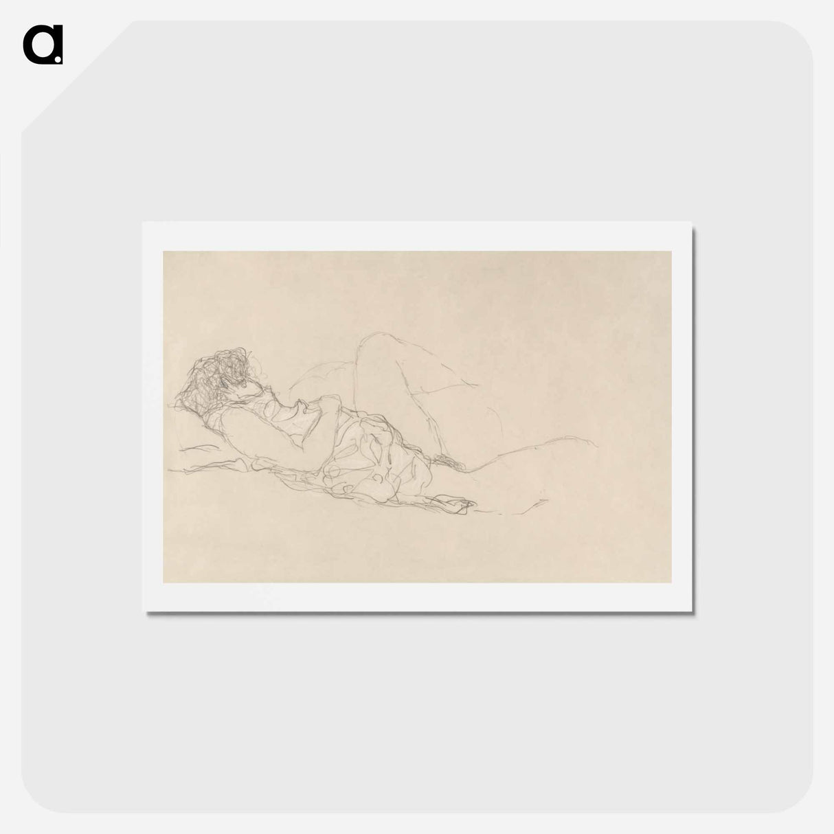 アートポストカード-Sleeping Woman - グスタフ クリムト Postcard.