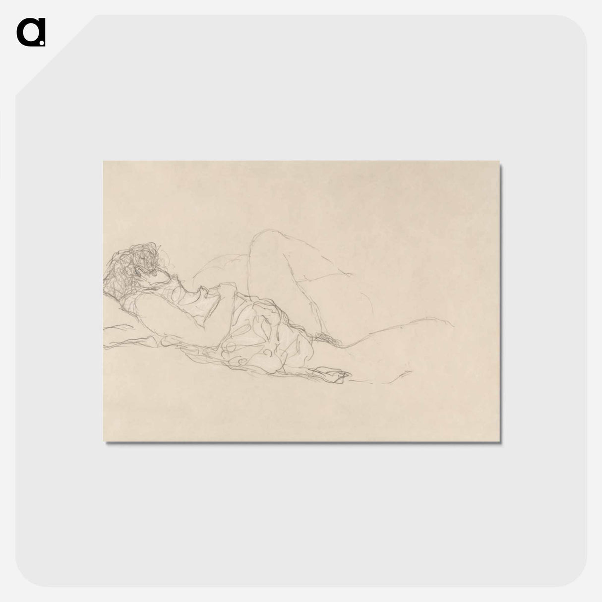 アートポストカード-Sleeping Woman - グスタフ クリムト Postcard.