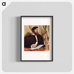 アートポスター-Unknown gentleman with music books and lute - ハンス ホルバイン Poster.