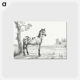 アートポストカード-Standing mottled horse - ジャン ベルナール Postcard.