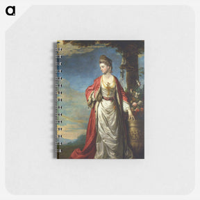 アートメモ帳-Mrs. Trecothick, Full Length, in Turkish Masquerade Dress, Beside an Urn of Flowers, in a Landscape - ジョシュア レノルズ Memo.