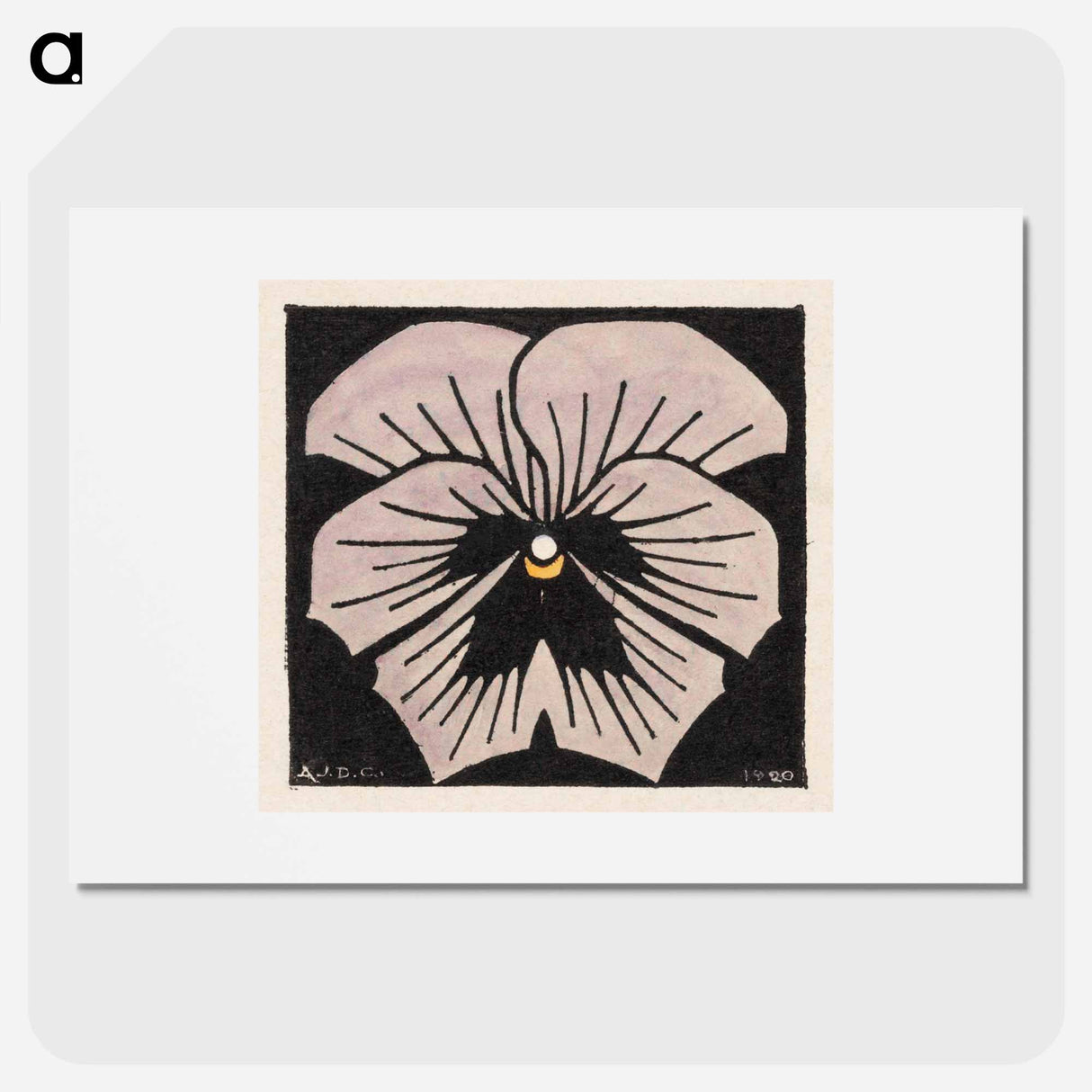 Woodcut flower - Julie de Grague Poster.