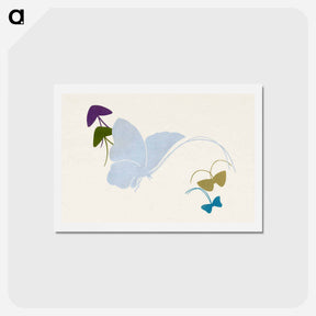 アートポストカード-Japanese butterfly - 神坂 雪佳 Postcard.