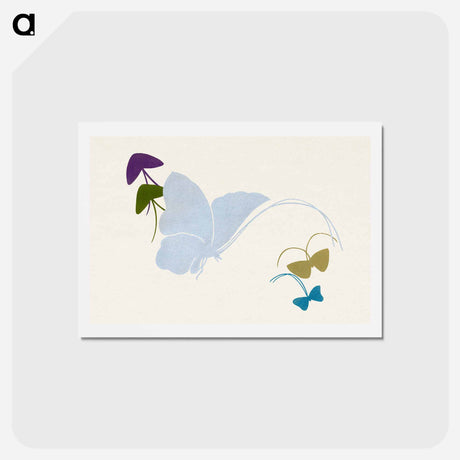 アートポストカード-Japanese butterfly - 神坂 雪佳 Postcard.