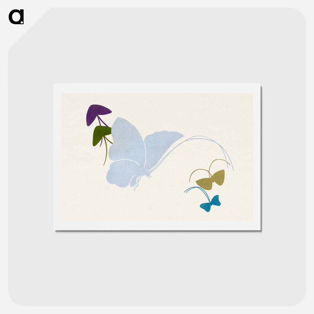 アートポストカード-Japanese butterfly - 神坂 雪佳 Postcard.