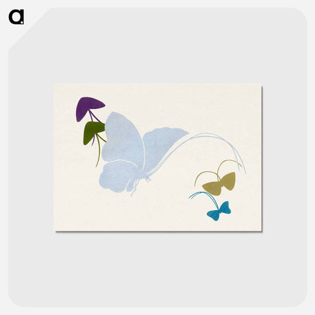 アートポストカード-Japanese butterfly - 神坂 雪佳 Postcard.