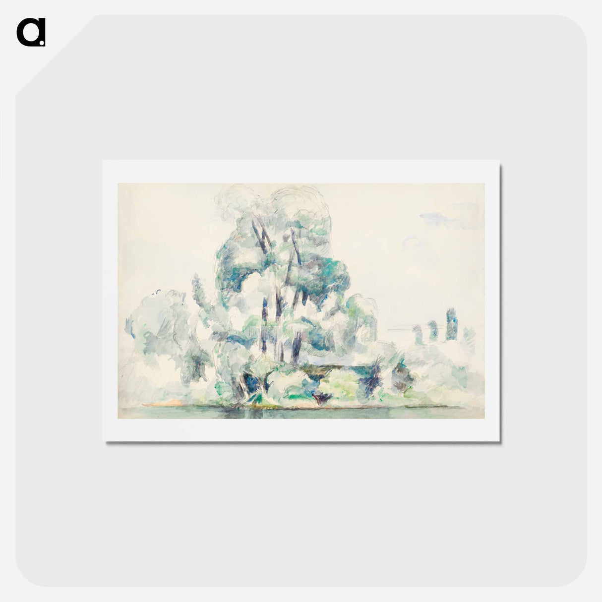 アートポストカード-Banks of the Seine at Médan - ポール セザンヌ Postcard.