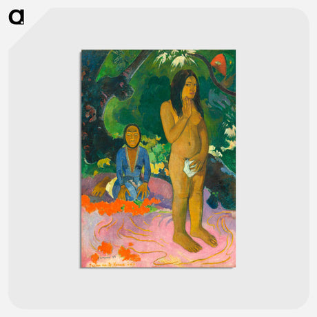 アートポストカード-Words of the Devil - ポール ゴーギャン Postcard.