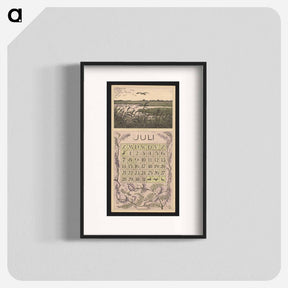 アートポスター-Kalenderblad voor juli 1912 met een waterrijk landschap met vogels by Theo van Hoytema - テオ ヴァン ホイテマ Poster.