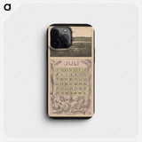 Kalenderblad voor juli 1912 met een waterrijk landschap met vogels by Theo van Hoytema - テオ ヴァン ホイテマ Phone Case.
