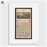 Kalenderblad voor juli 1912 met een waterrijk landschap met vogels by Theo van Hoytema - テオ ヴァン ホイテマ Poster.