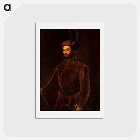 アートポストカード-Portrait of Ippolito de Medici in a Hungarian Costume - ティツィアーノ ヴェチェッリオ Postcard.