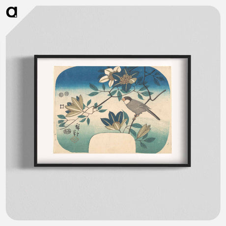 アートポスター-Clematis and Bird
 - 歌川 広重 Poster.