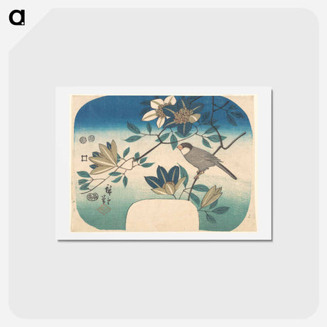 アートポストカード-Clematis and Bird
 - 歌川 広重 Postcard.