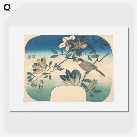 アートポスター-Clematis and Bird
 - 歌川 広重 Poster.