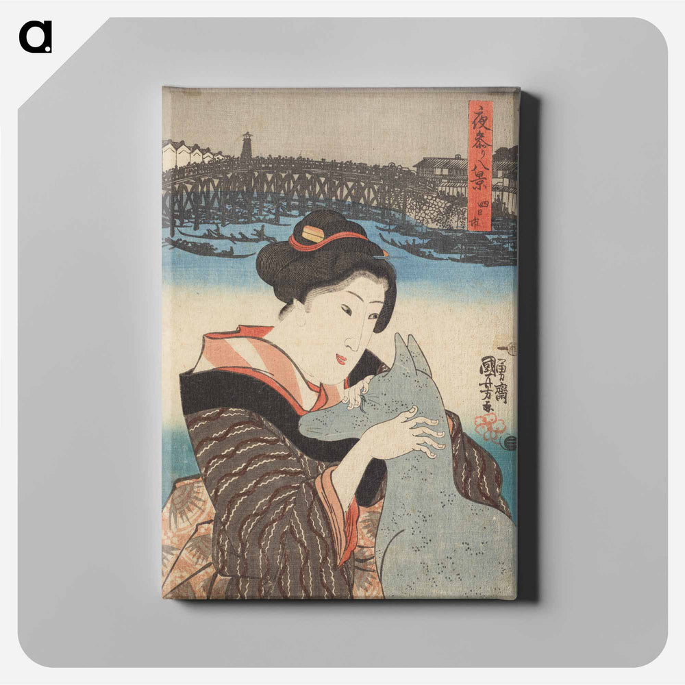 Eight views of night visiting - 歌川 国芳 Canvas.