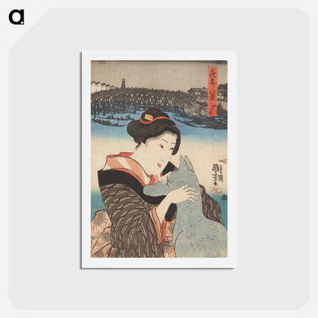 アートポストカード-Eight views of night visiting - 歌川 国芳 Postcard.