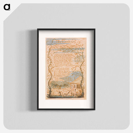 アートポスター-Songs of Innocence, Plate 8, "The Lamb" - ウィリアム ブレイク Poster.