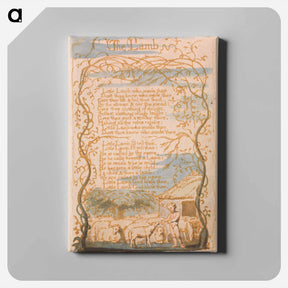アートパネル-Songs of Innocence, Plate 8, "The Lamb" - ウィリアム ブレイク Canvas.