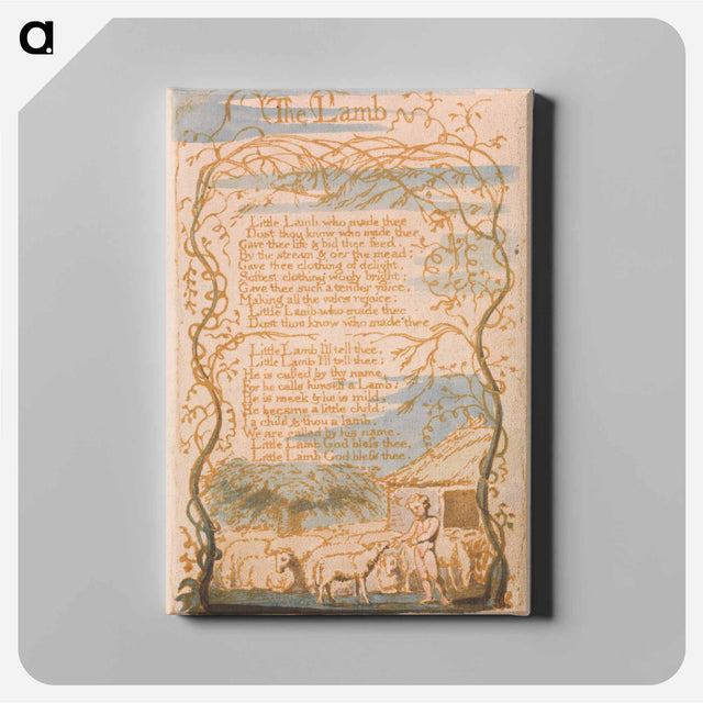 アートパネル-Songs of Innocence, Plate 8, "The Lamb" - ウィリアム ブレイク Canvas.