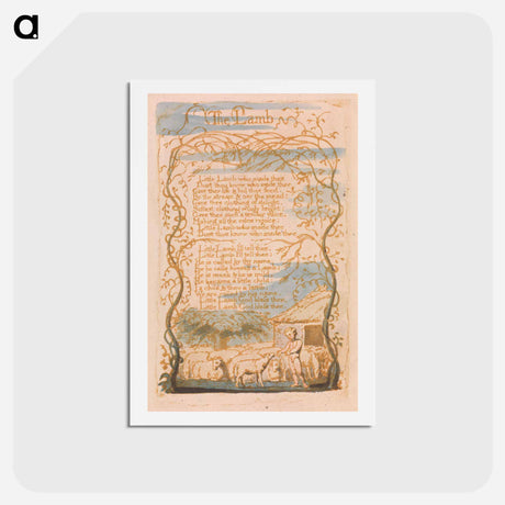 アートポストカード-Songs of Innocence, Plate 8, "The Lamb" - ウィリアム ブレイク Postcard.