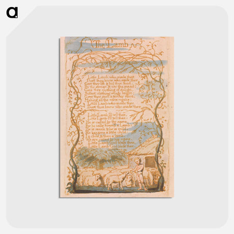 アートポストカード-Songs of Innocence, Plate 8, "The Lamb" - ウィリアム ブレイク Postcard.