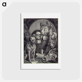 アートポストカード-The Bruiser Charles Churchill, once the Reverend, in the Character of a Russian Hercules - ウィリアム ホガース Postcard.