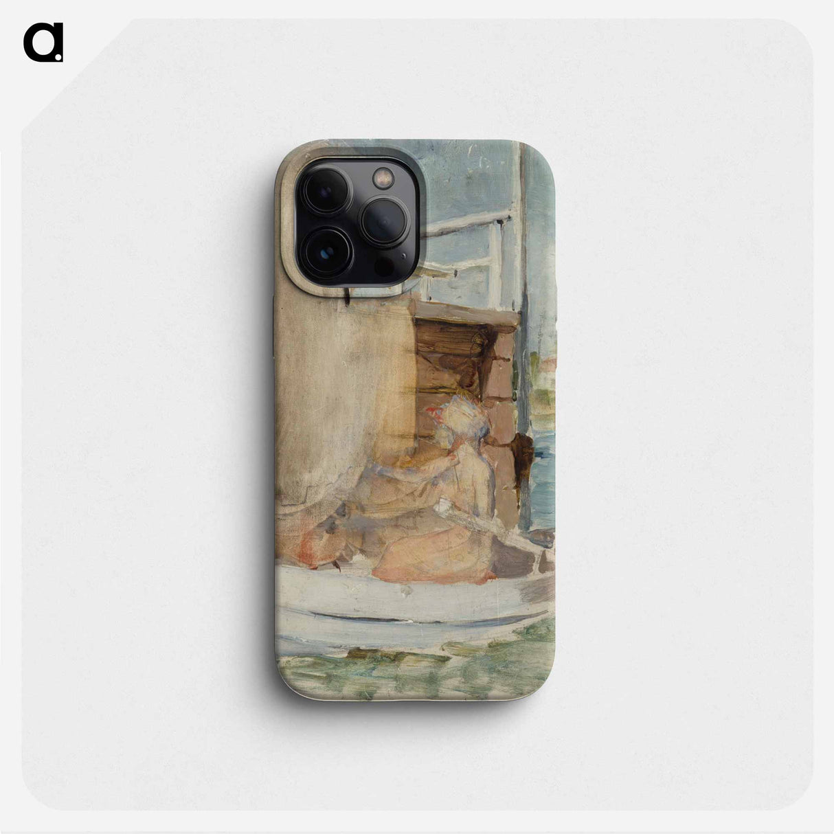 Nainen veneessä laiturin luona - アルバート エーデルフェルト Phone Case.