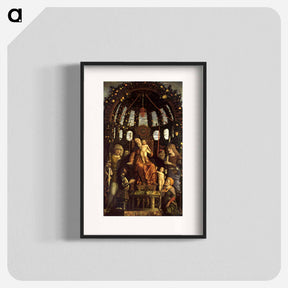 アートポスター-The Virgin of Victory (The Madonna and Child Enthroned with Six Saints and Adored by Gian Francesco II Gonzaga) - アンドレア マンテーニャ Poster.