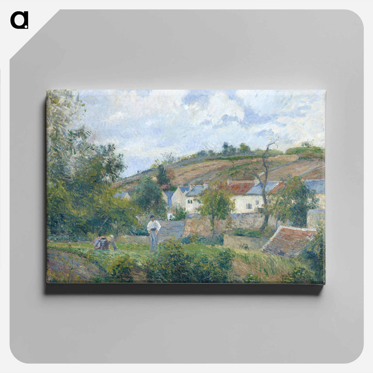 A corner of the Hermitage, Pontoise - カミーユ ピサロ Canvas.