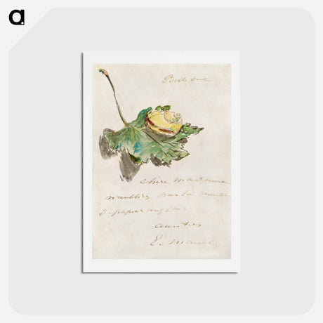 アートポストカード-Letter Decorated with a Snail on a Leaf - エドゥアール マネ Postcard.